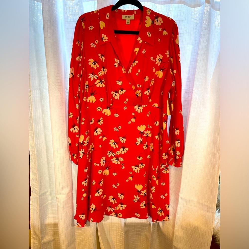 NWT Adorable ON 34th bright red dress. Super cute!